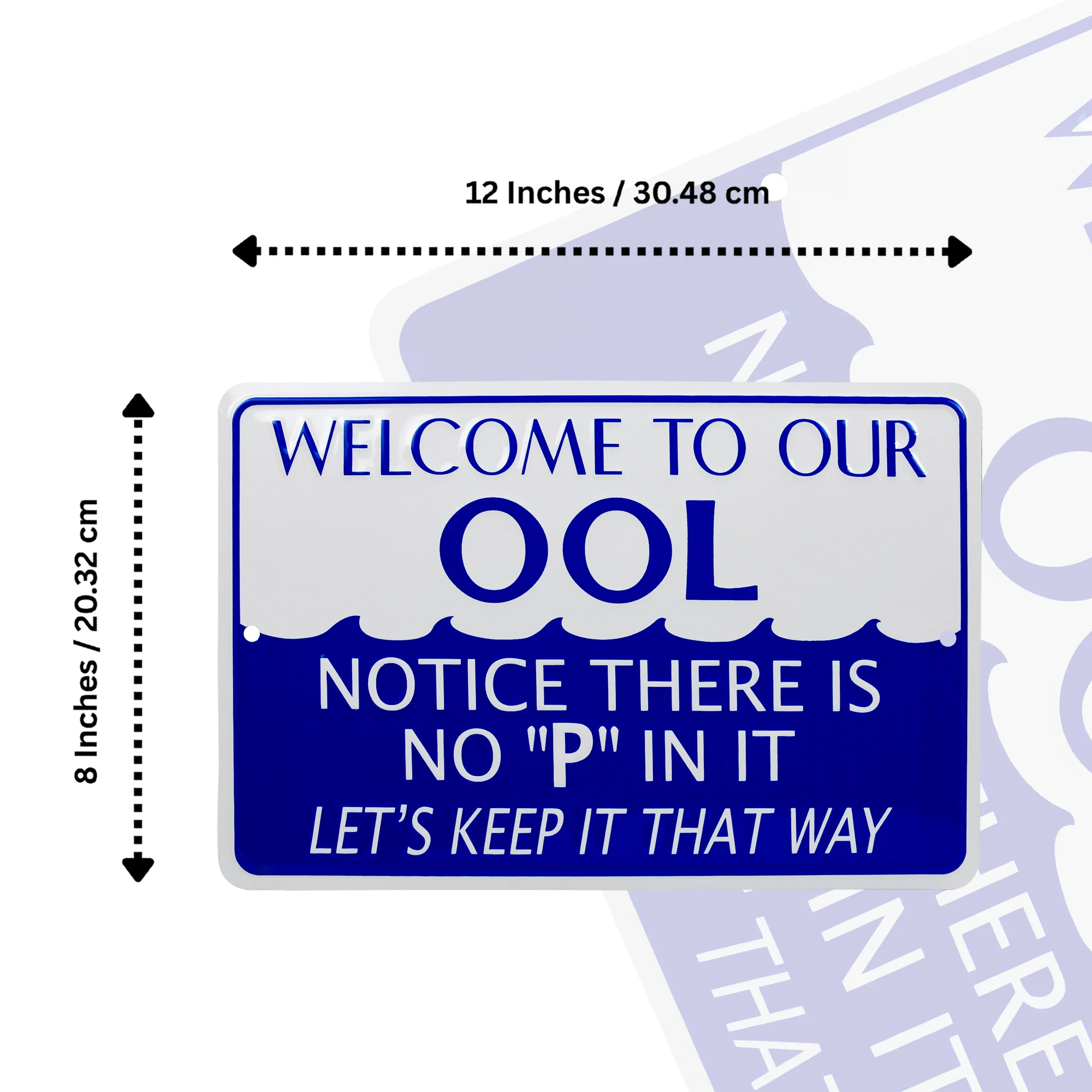 Outdoor Metal Welcome to Our OOL Sign Funny Pool Rules Signs Pool Party Decor - Image 6
