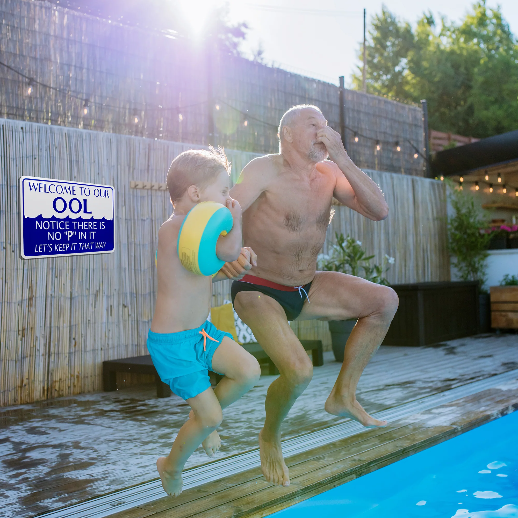 Outdoor Metal Welcome to Our OOL Sign Funny Pool Rules Signs Pool Party Decor - Image 8