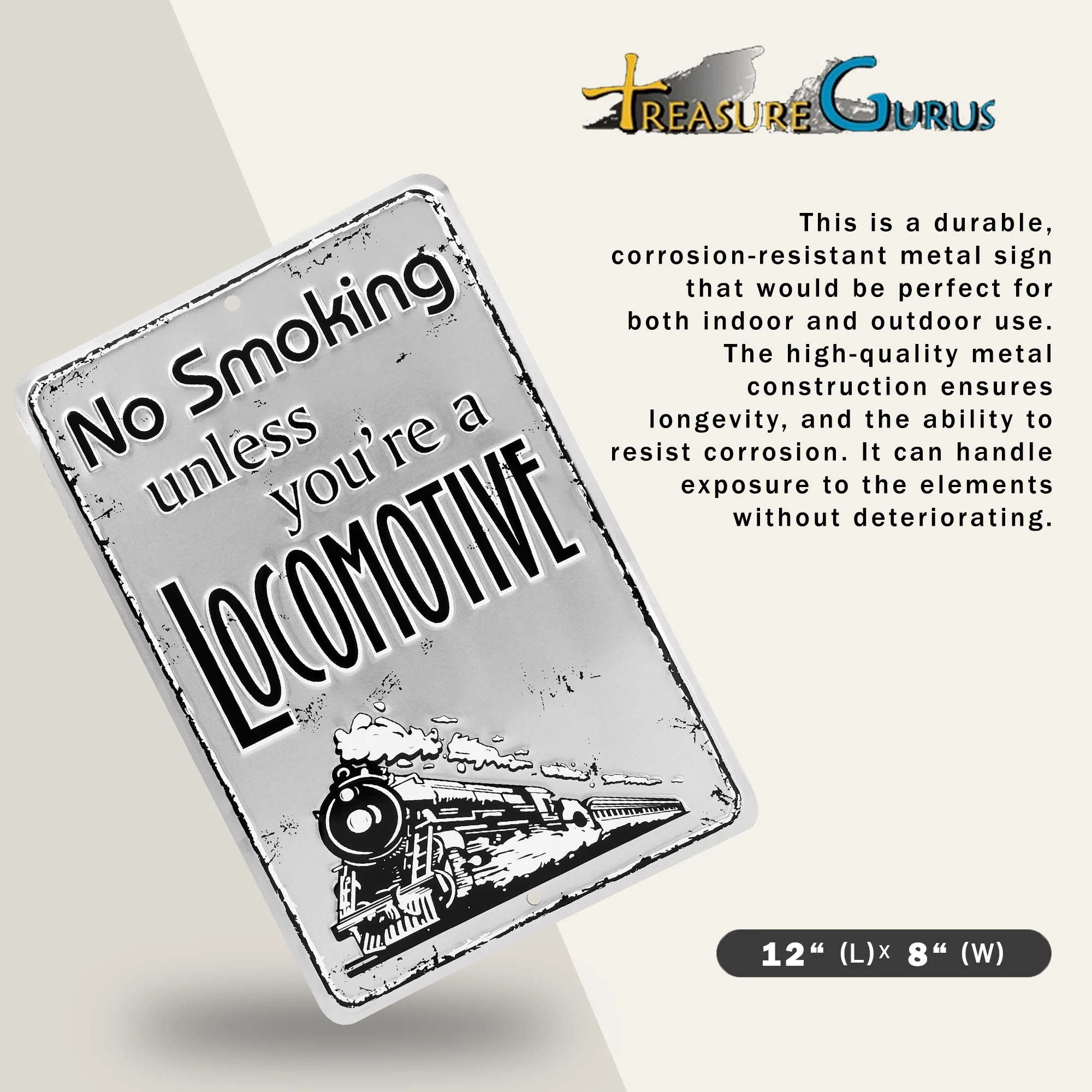 Metal Funny No Smoking Unless Your Locomotive Room Decor for Office Shop or Home - Image 5