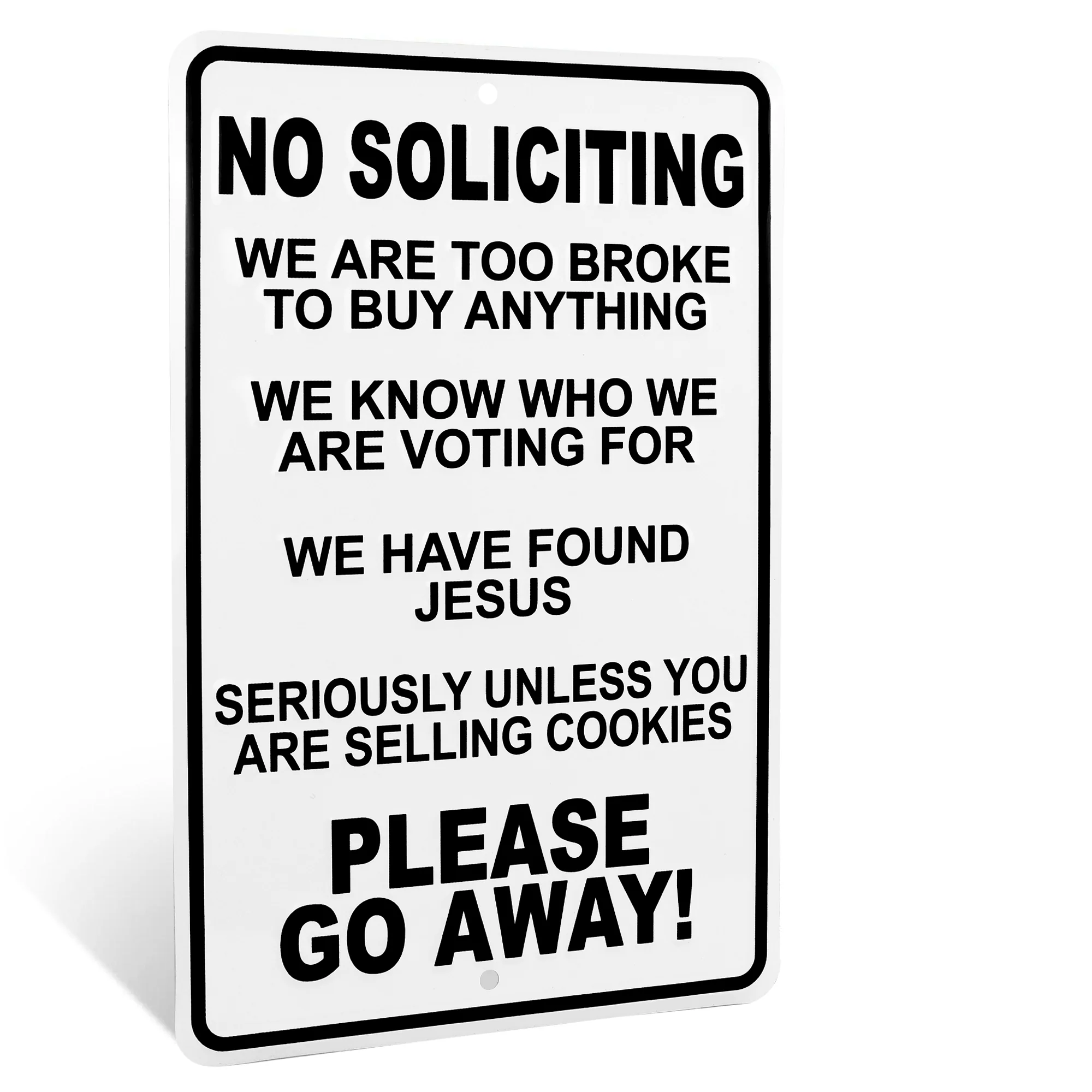 Metal Sign No Soliciting Unless Your Selling Cookies Front Door Porch Home Decor