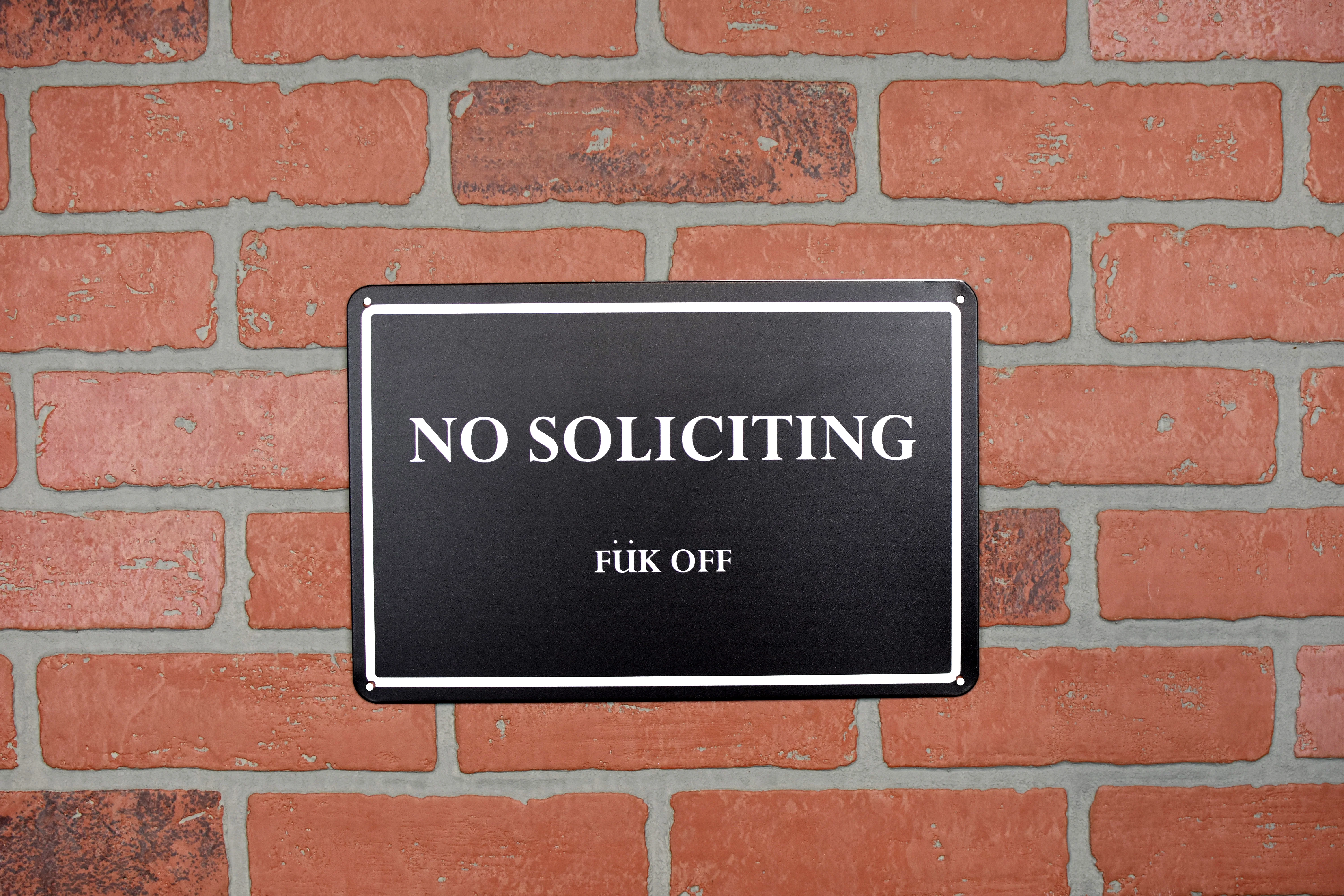 No Soliciting Fuk Off House Outdoor Patio Yard Sign Front Door Porch Home Decor - Image 2
