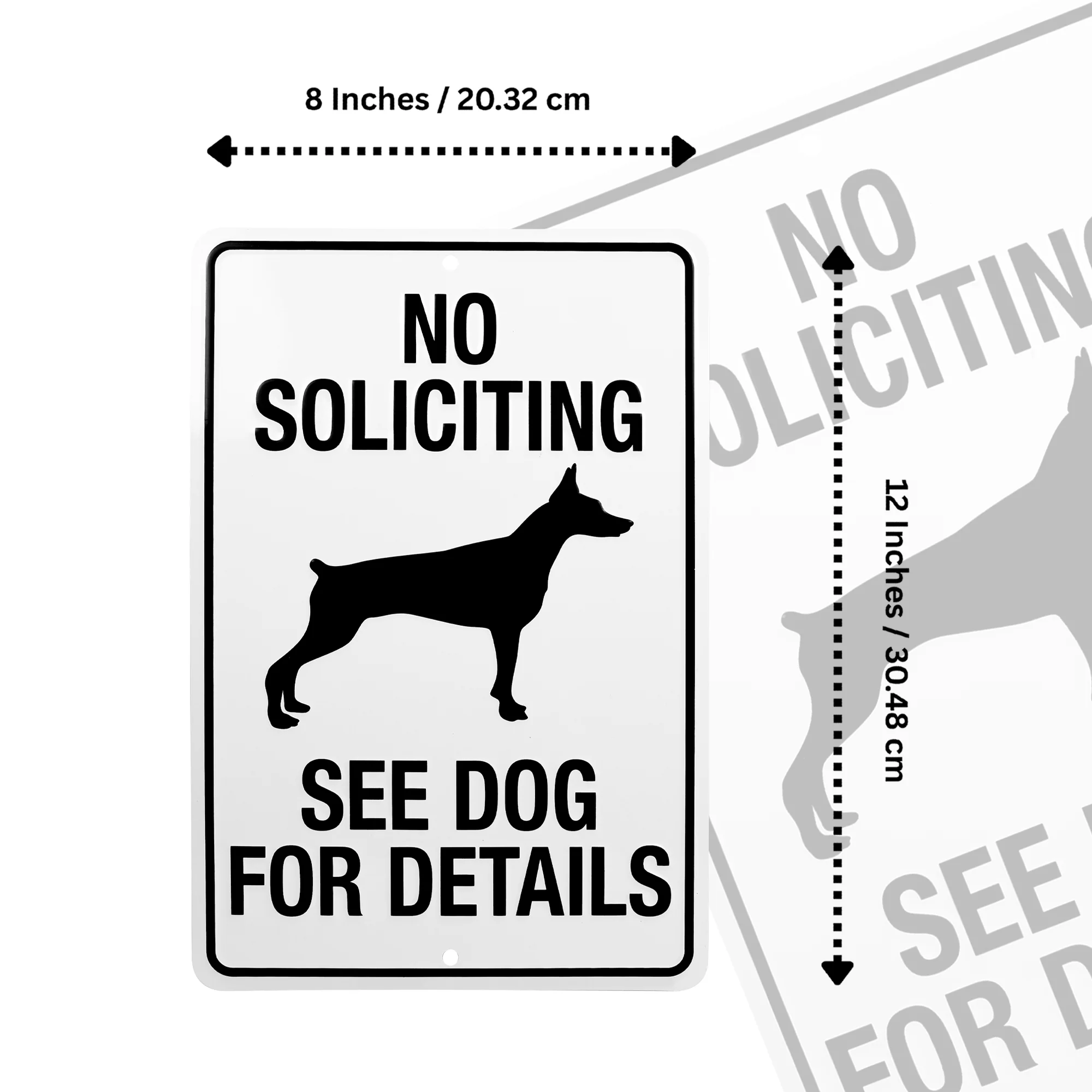 Metal No Soliciting Go Away See Dog For Details Funny Sign Yard Fence Home Decor - Image 6