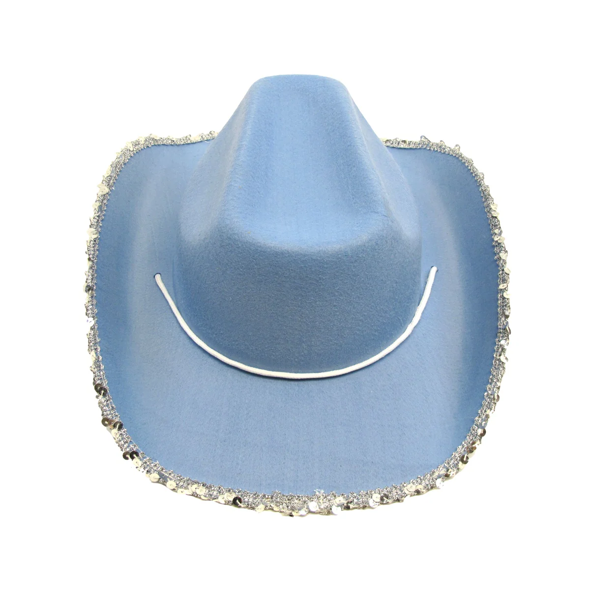 Novelty Blue Cowgirl Hat Sequin Tiara Women Girl Cowboy Party Costume Accessory - Image 4