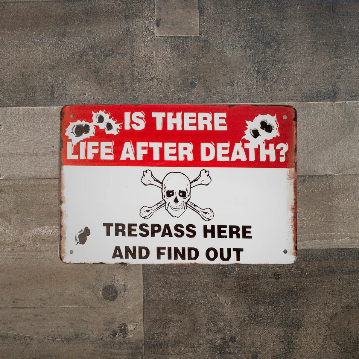Novelty Metal Life After Death No Trespassing Wall Sign Property Warning Notice - Image 3