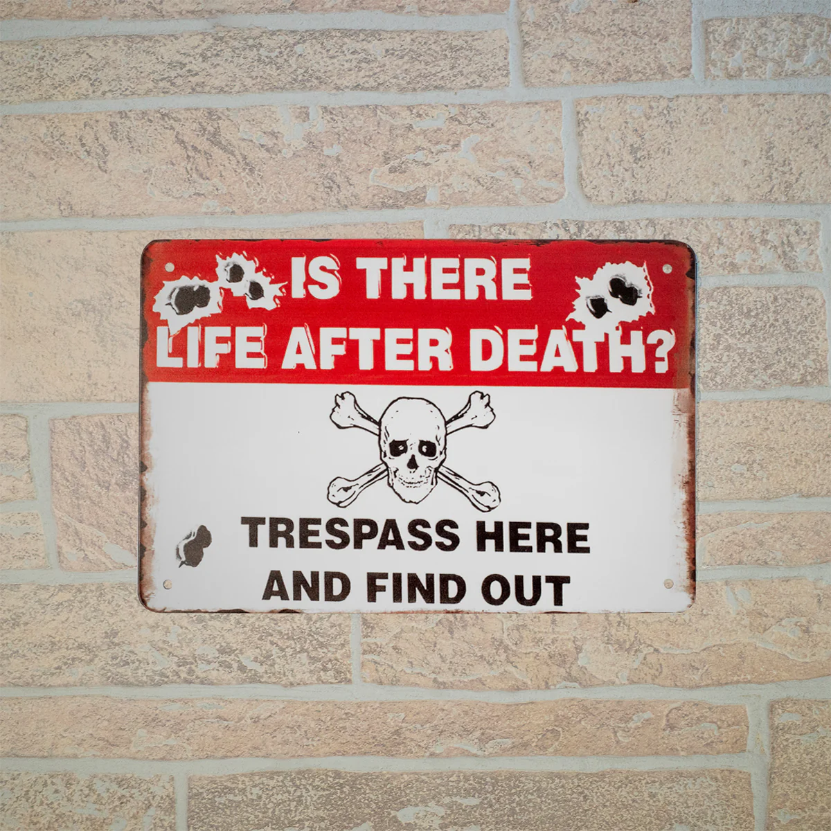 Novelty Metal Life After Death No Trespassing Wall Sign Property Warning Notice - Image 4