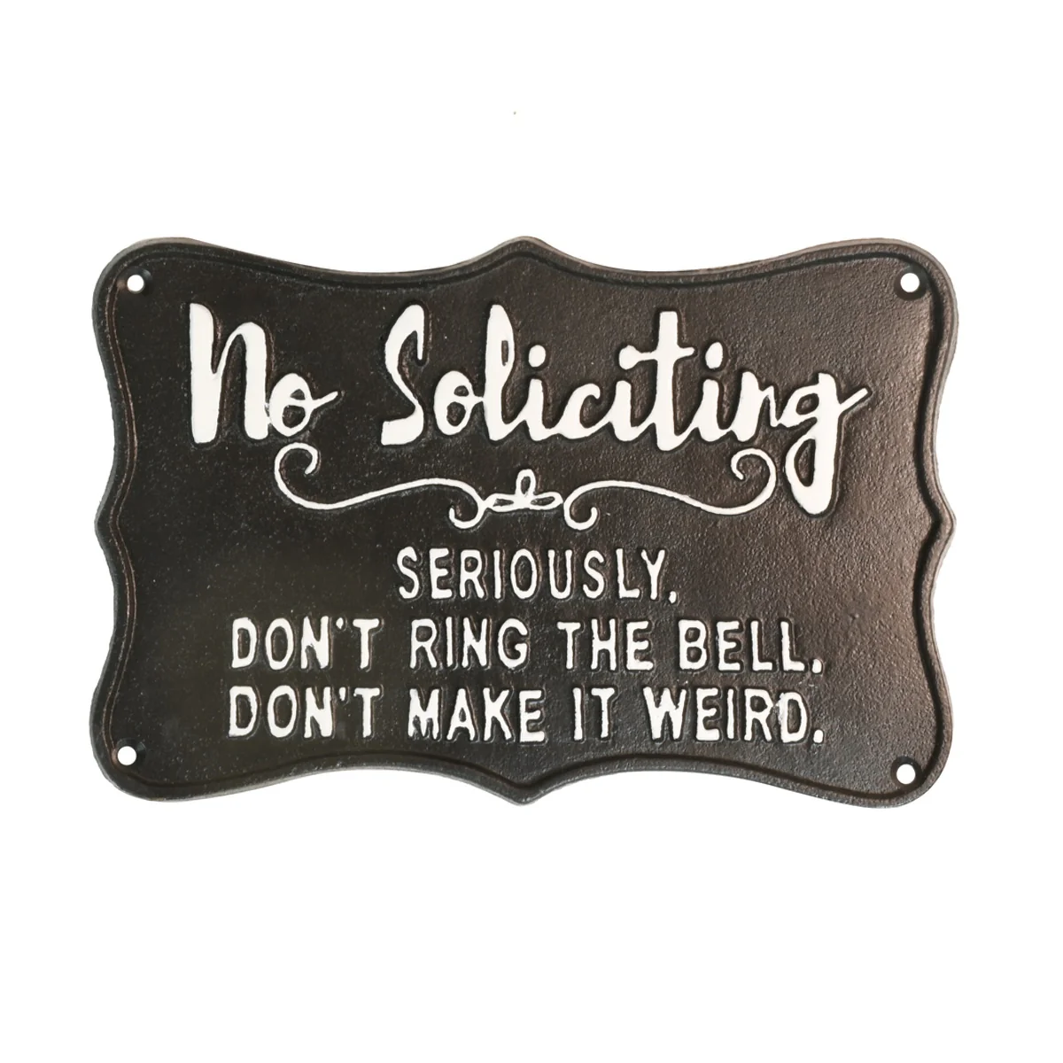 Novelty Metal No Soliciting Funny Warn Sign Front Door Garage Bar Pub Wall Decor