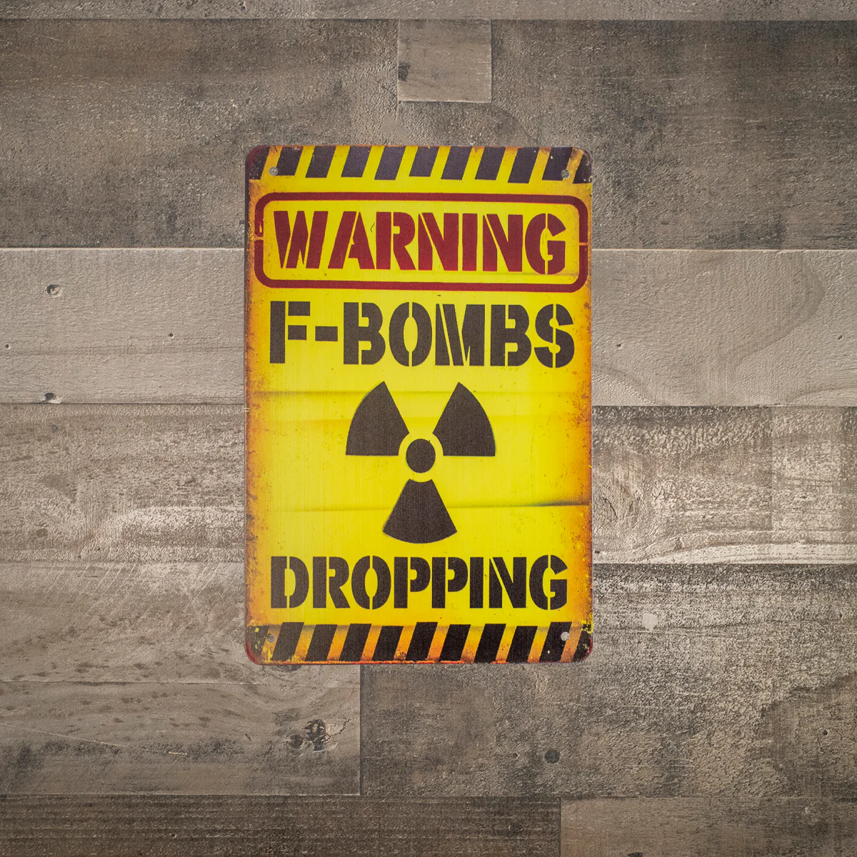 Novelty Metal Warning F-Bombs Drop Wall Sign Funny Bedroom Man Cave Office Decor - Image 3