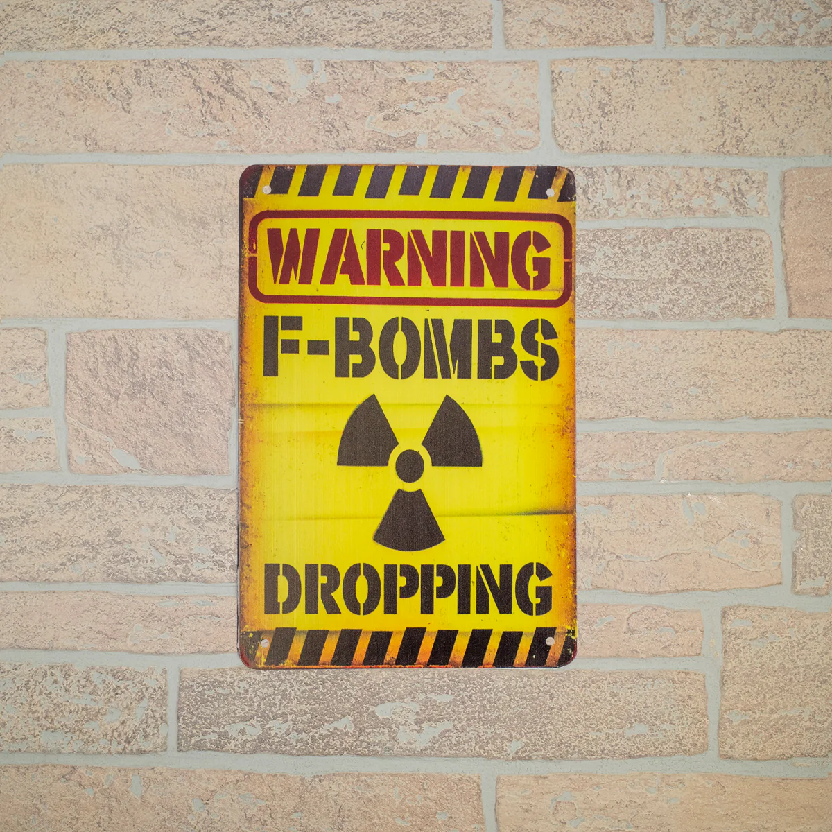 Novelty Metal Warning F-Bombs Drop Wall Sign Funny Bedroom Man Cave Office Decor - Image 4