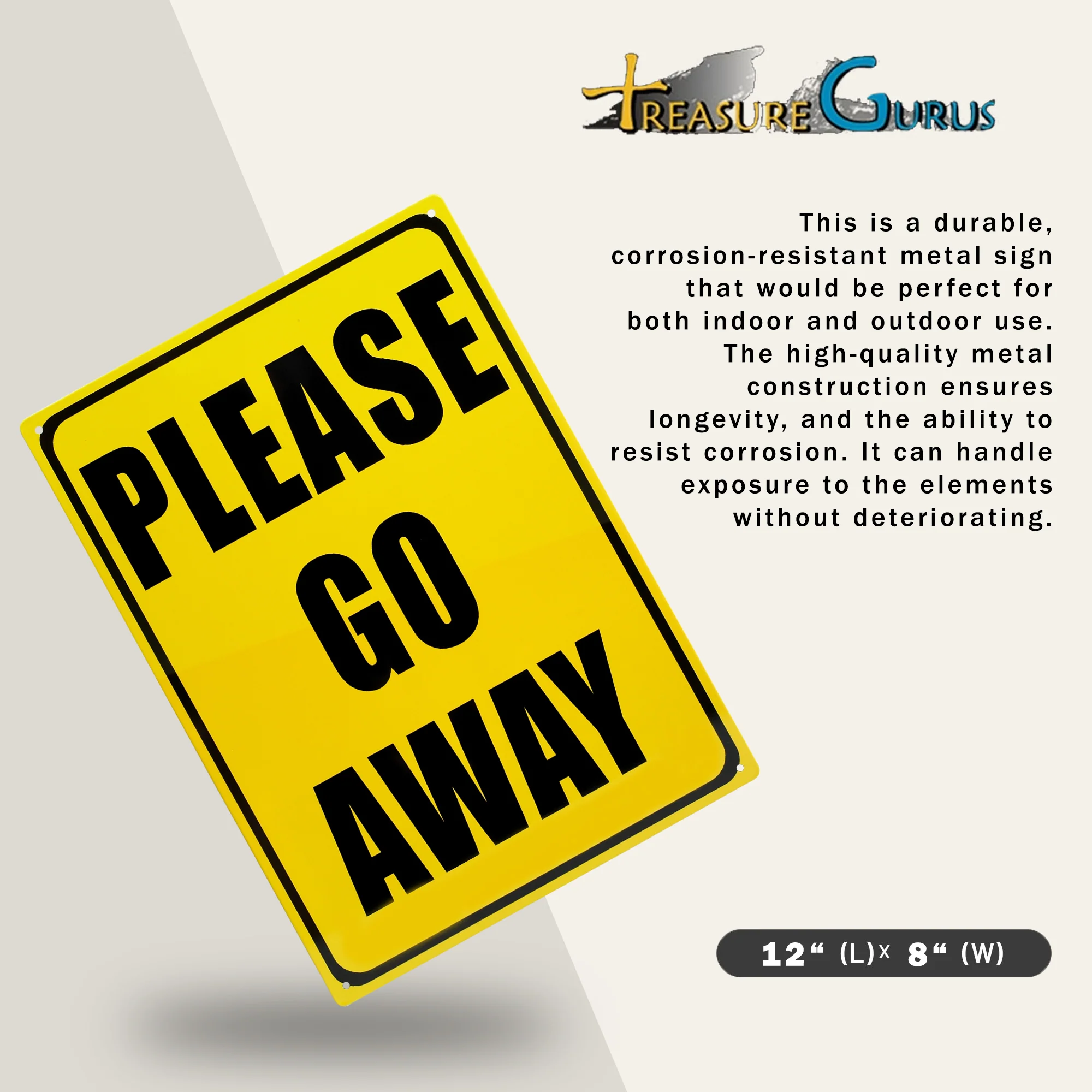Bedroom Door Sign Please Go Away Teen Room Decor Metal Wall Art Cool Gifts Teens - Image 2
