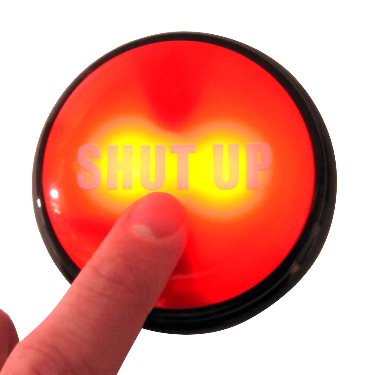 Novelty Shut Up Button Alarm Practical Joke Alert Fun Office Prank Desk Gag Gift - Image 2