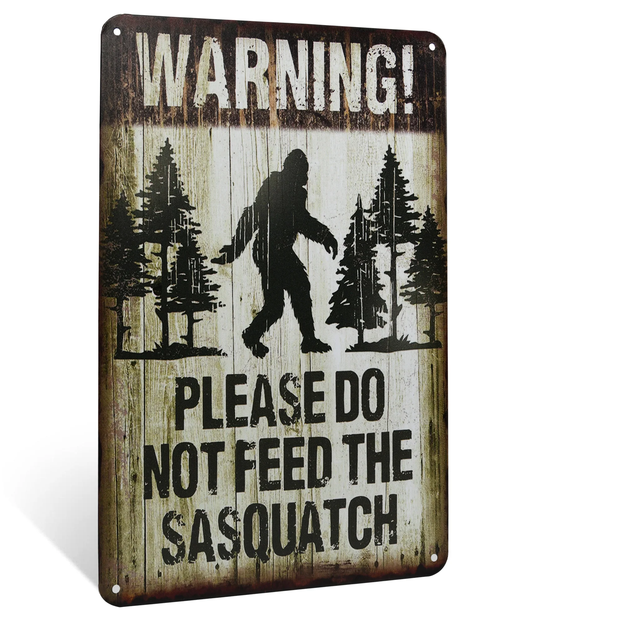 Cryptid Warning Please Do Not Feed Sasquatch Sign Bigfoot Wall Art Yard Decor