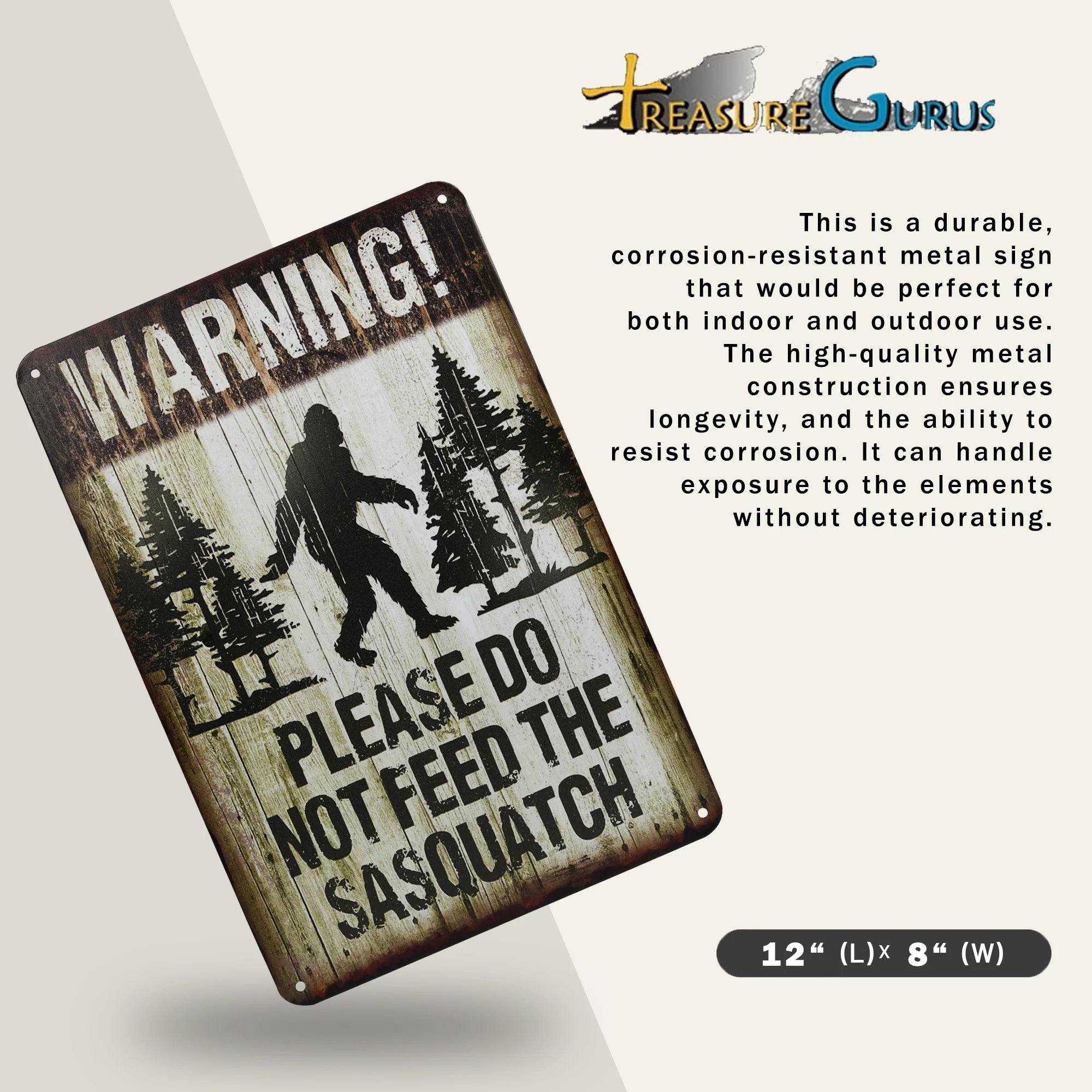 Cryptid Warning Please Do Not Feed Sasquatch Sign Bigfoot Wall Art Yard Decor - Image 2
