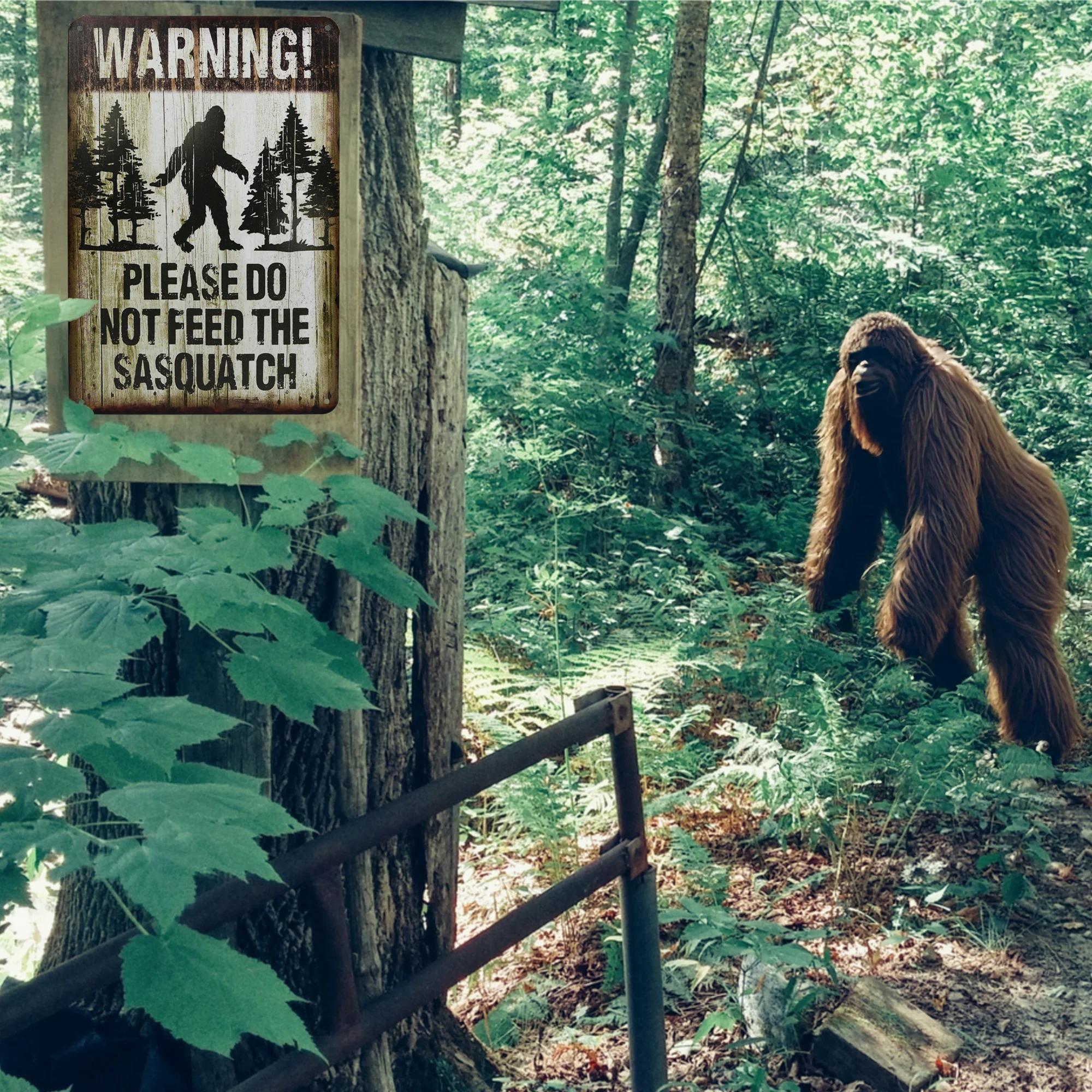 Cryptid Warning Please Do Not Feed Sasquatch Sign Bigfoot Wall Art Yard Decor - Image 8