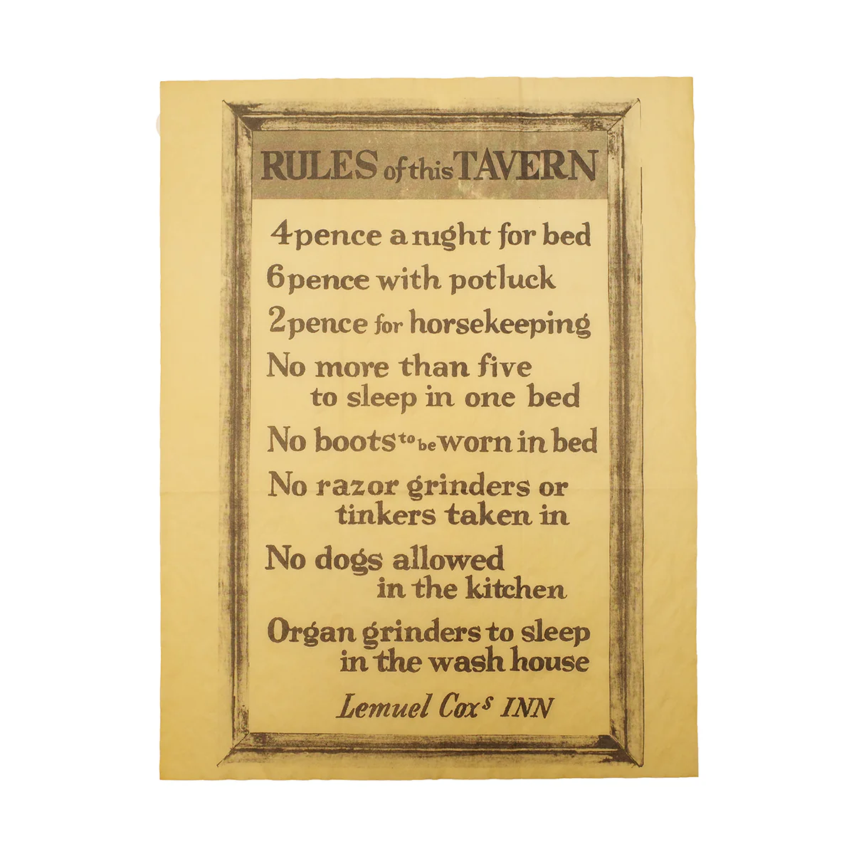 Old West Bar Rules Parchment Paper Tavern Sign Home Pub Man Cave Wall Poster Art