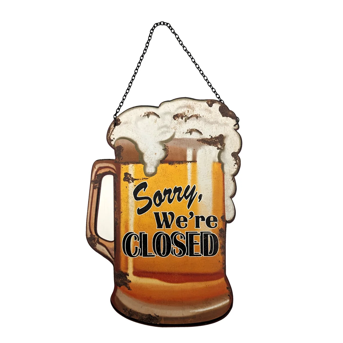 Open Closed Glass Beer Mug Sign Front Door Man Cave Funny Home Bar Wall Decor - Image 2
