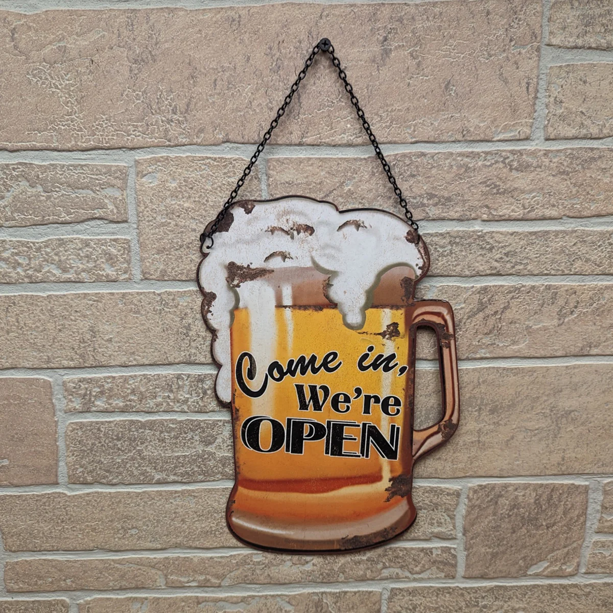 Open Closed Glass Beer Mug Sign Front Door Man Cave Funny Home Bar Wall Decor - Image 3