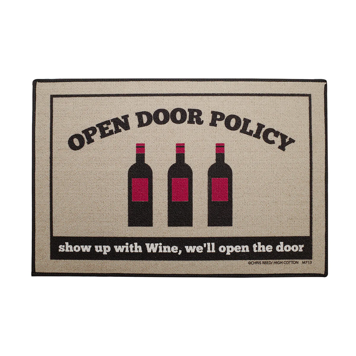 Open Door Policy Wine Welcome Doormat Novelty Outdoor Floor Rug Front Porch Mat