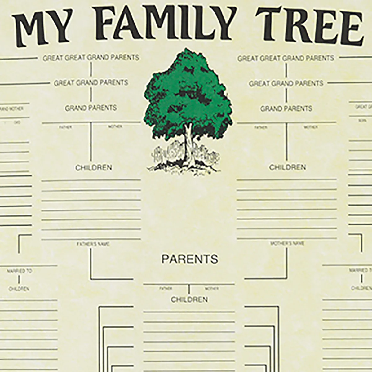 Paper Family History Genealogy Tree Genetic Ancestry Chart 7 Generations Poster - Image 2