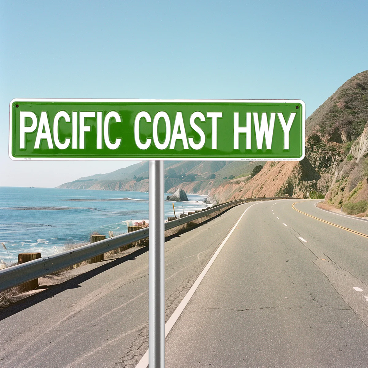 PCH Pacific Coast Highway Cali Tin Metal Street Sign CA Bar Man Cave Wall Decor - Image 4