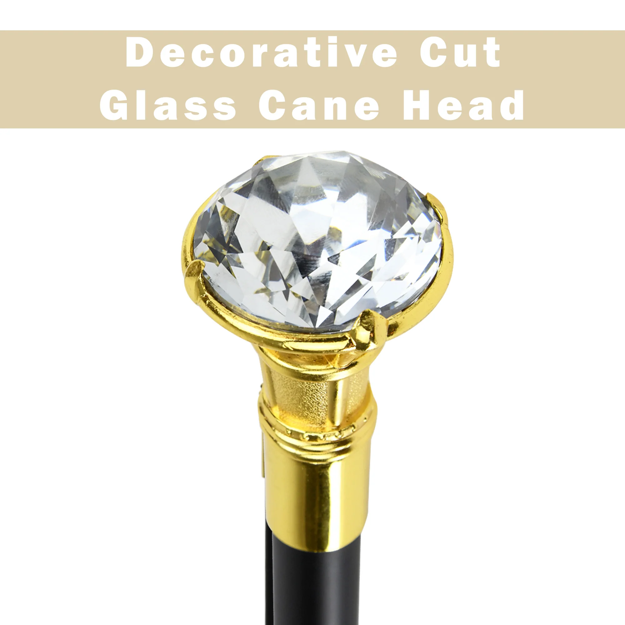 Pimp Stick Gold Diamond Solitaire Metal Walking Cane Men Women Costume Accessory - Image 6