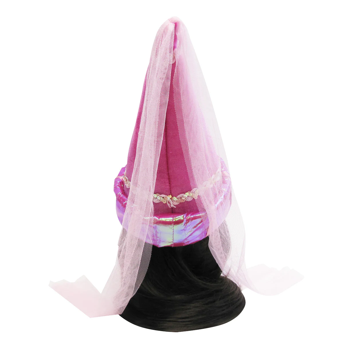 Pink Fairy Princess Cone Hat Veil Women Girl Kid Plush Party Costume Accessory - Image 5