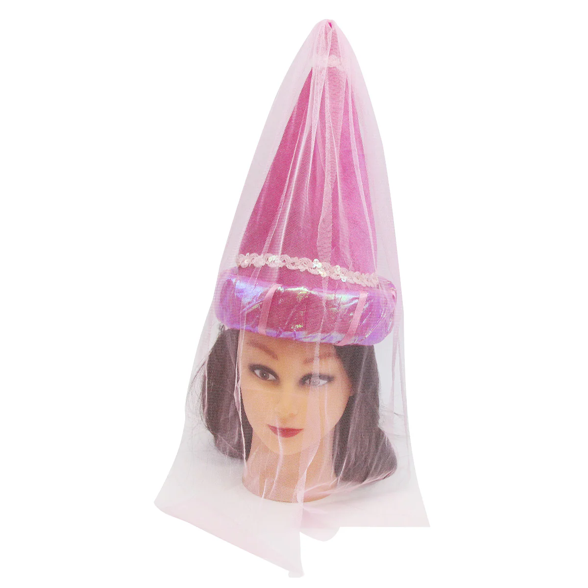 Pink Fairy Princess Cone Hat Veil Women Girl Kid Plush Party Costume Accessory - Image 6