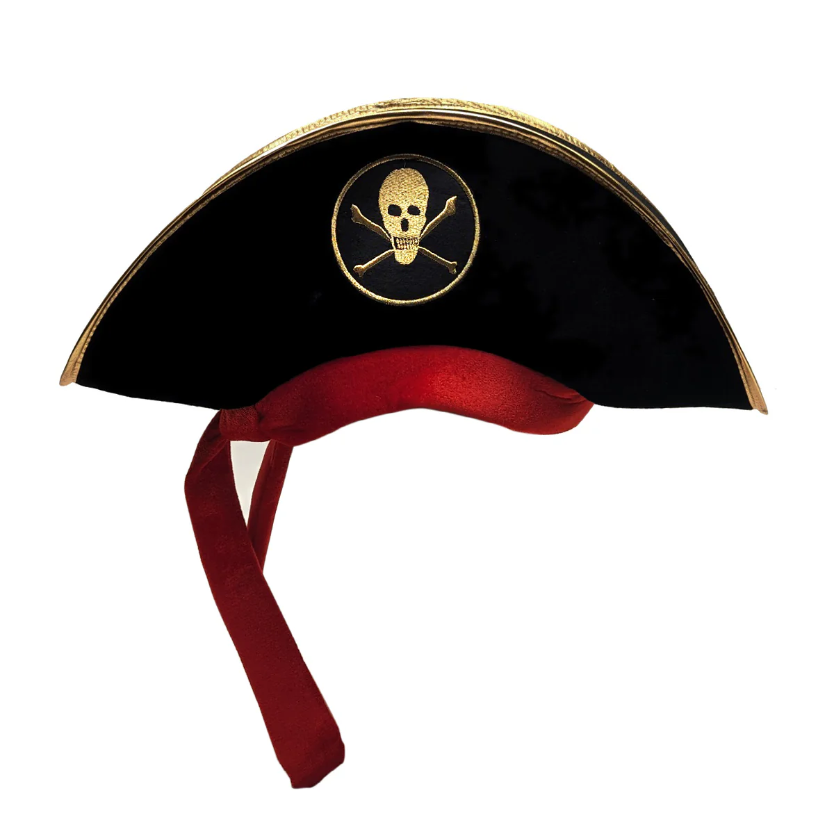 Pirate Captain Hat Black Skull Crossbones Adult Cosplay Halloween Party Costume