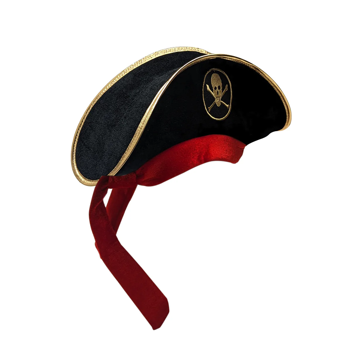Pirate Captain Hat Black Skull Crossbones Adult Cosplay Halloween Party Costume - Image 2