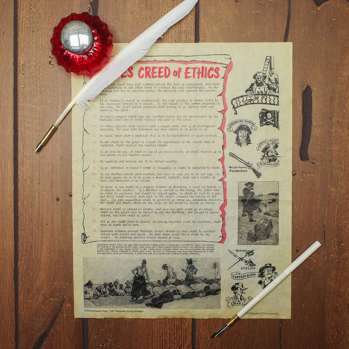 Pirate Rules Parchment Paper Creed Bedroom Poster Home Decor Captain Wall Art - Image 2