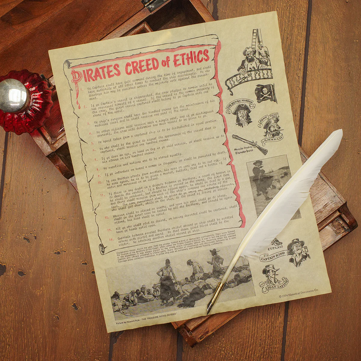 Pirate Rules Parchment Paper Creed Bedroom Poster Home Decor Captain Wall Art - Image 3