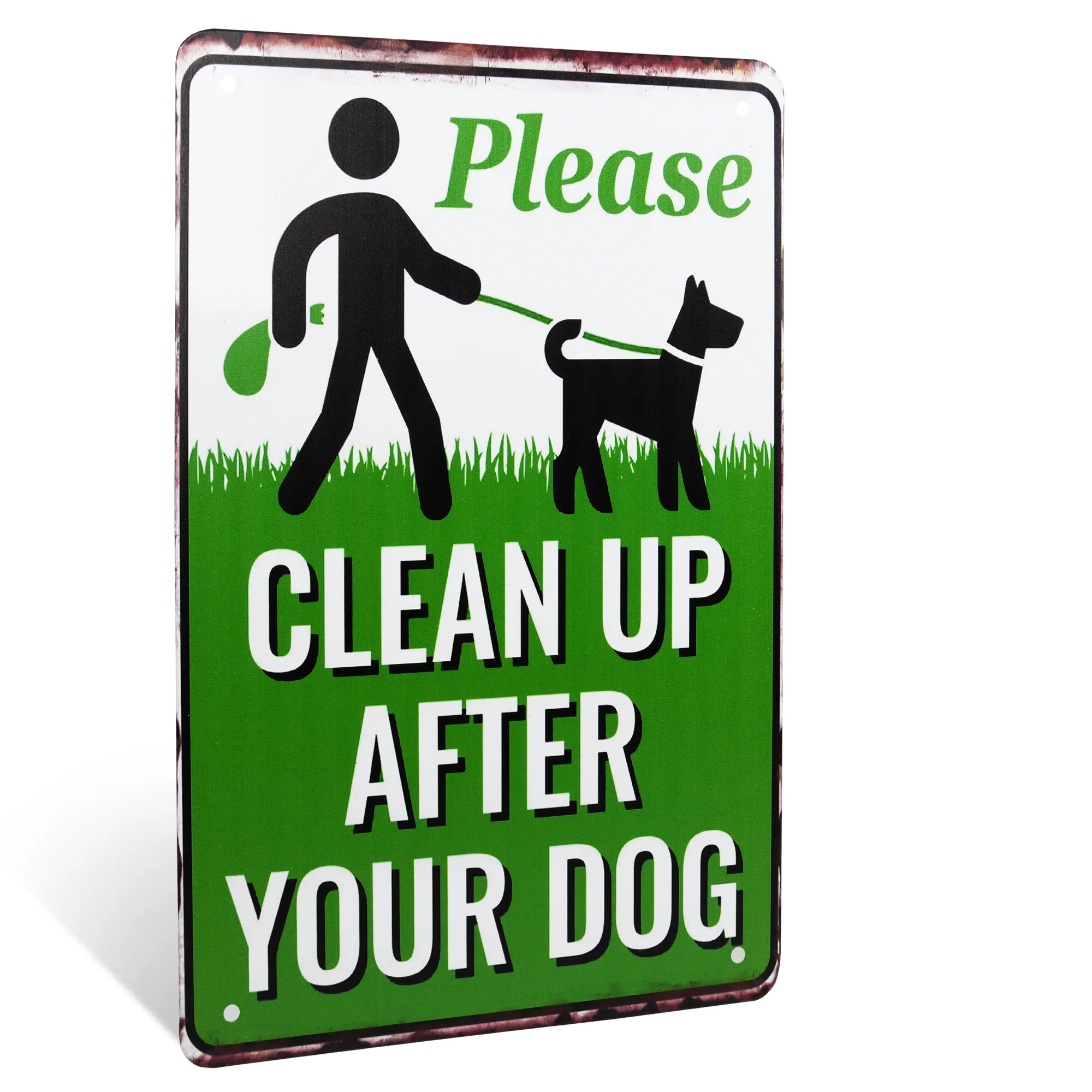 Please Clean After Your Dog Sign Poop Keep Off Grass Metal Yard Signs No Pooping