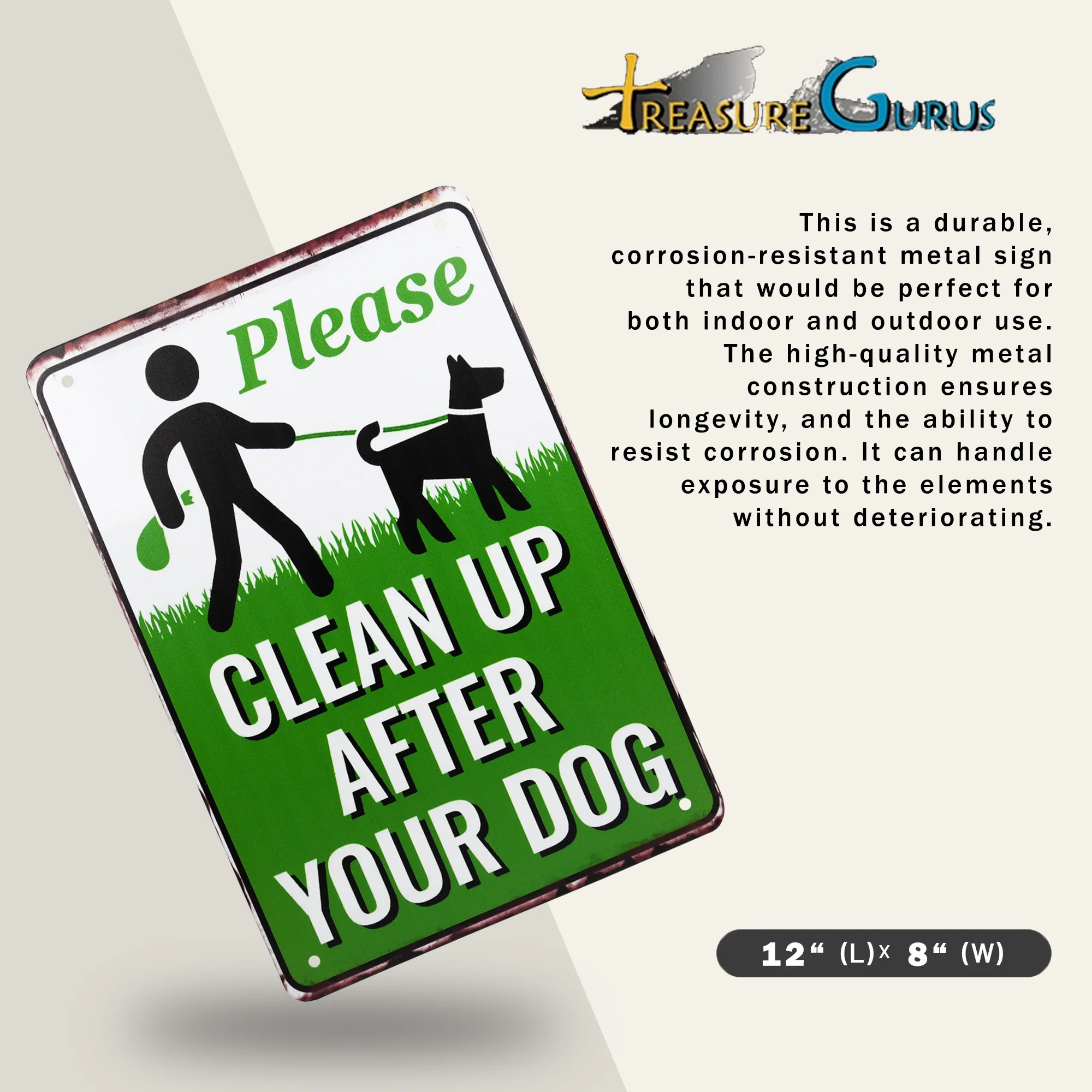 Please Clean After Your Dog Sign Poop Keep Off Grass Metal Yard Signs No Pooping - Image 3