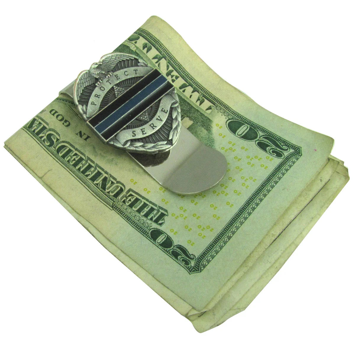 Police Badge 3D Money Clip Thin Blue Line Men's Wallet Credit Card Holder Gift - Image 2