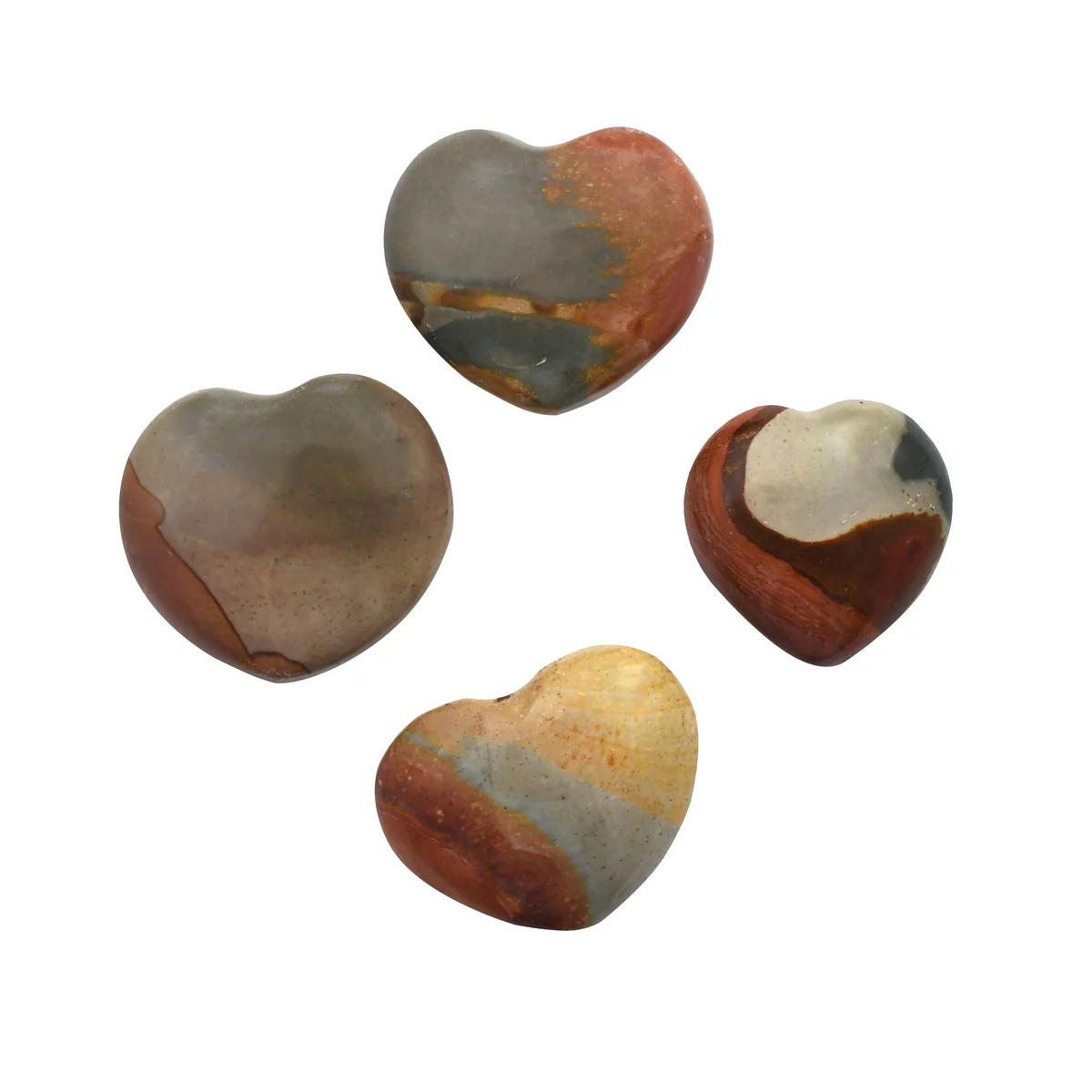 Polychrome Jasper Heart Reiki Stone Negative Energy Chakra Crystal Healing Rock - Image 2