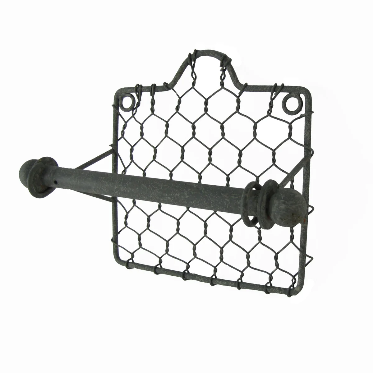 Primitive Country Style Chicken Wire Toilet Paper Holder - Image 2