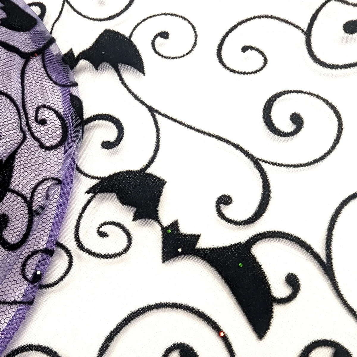 Purple Glitter Mesh Witch Hat Felt Black Bat Wizard Halloween Costume Party Hats - Image 2