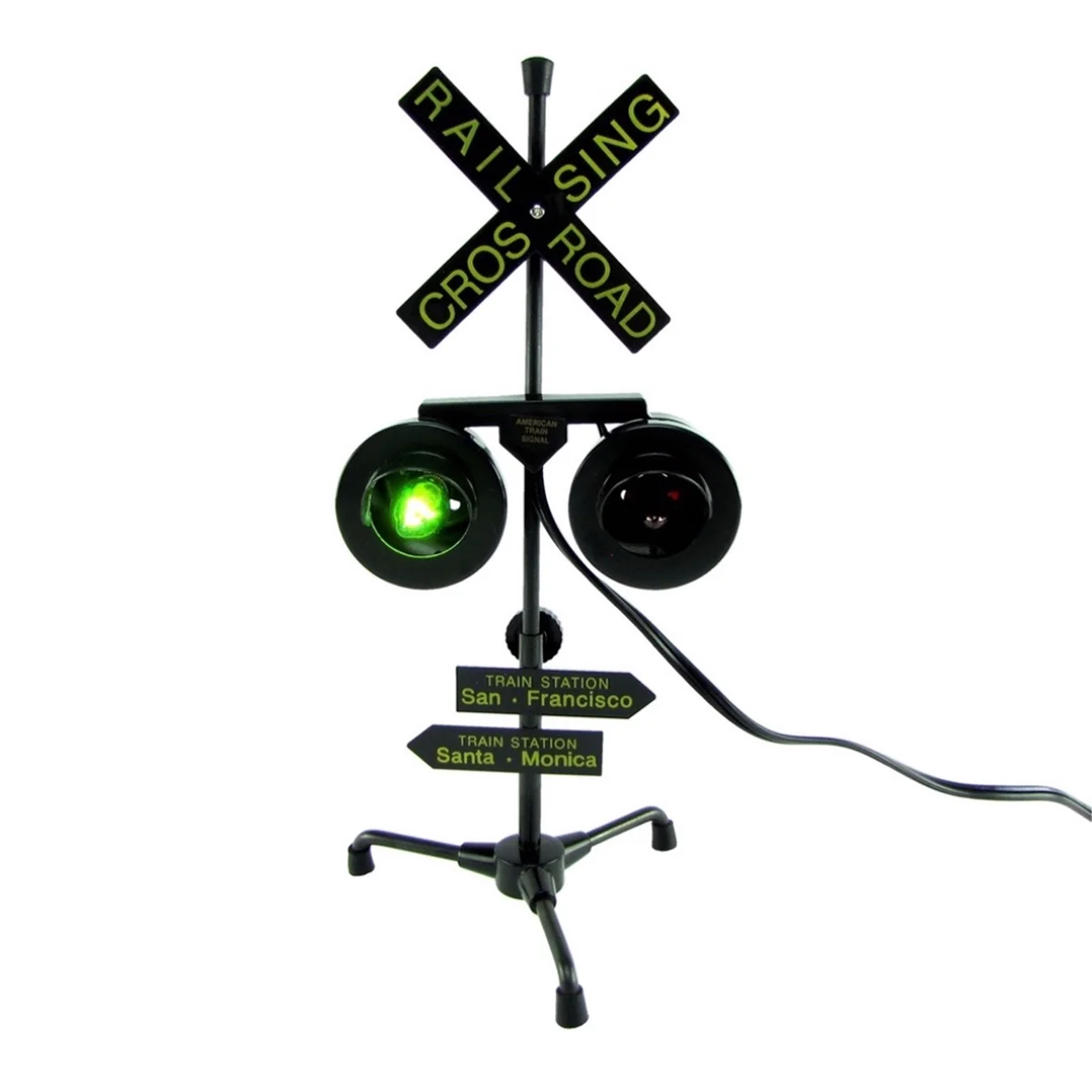 Railroad Crossing Signal Flashing Red and Green Lights - Image 3