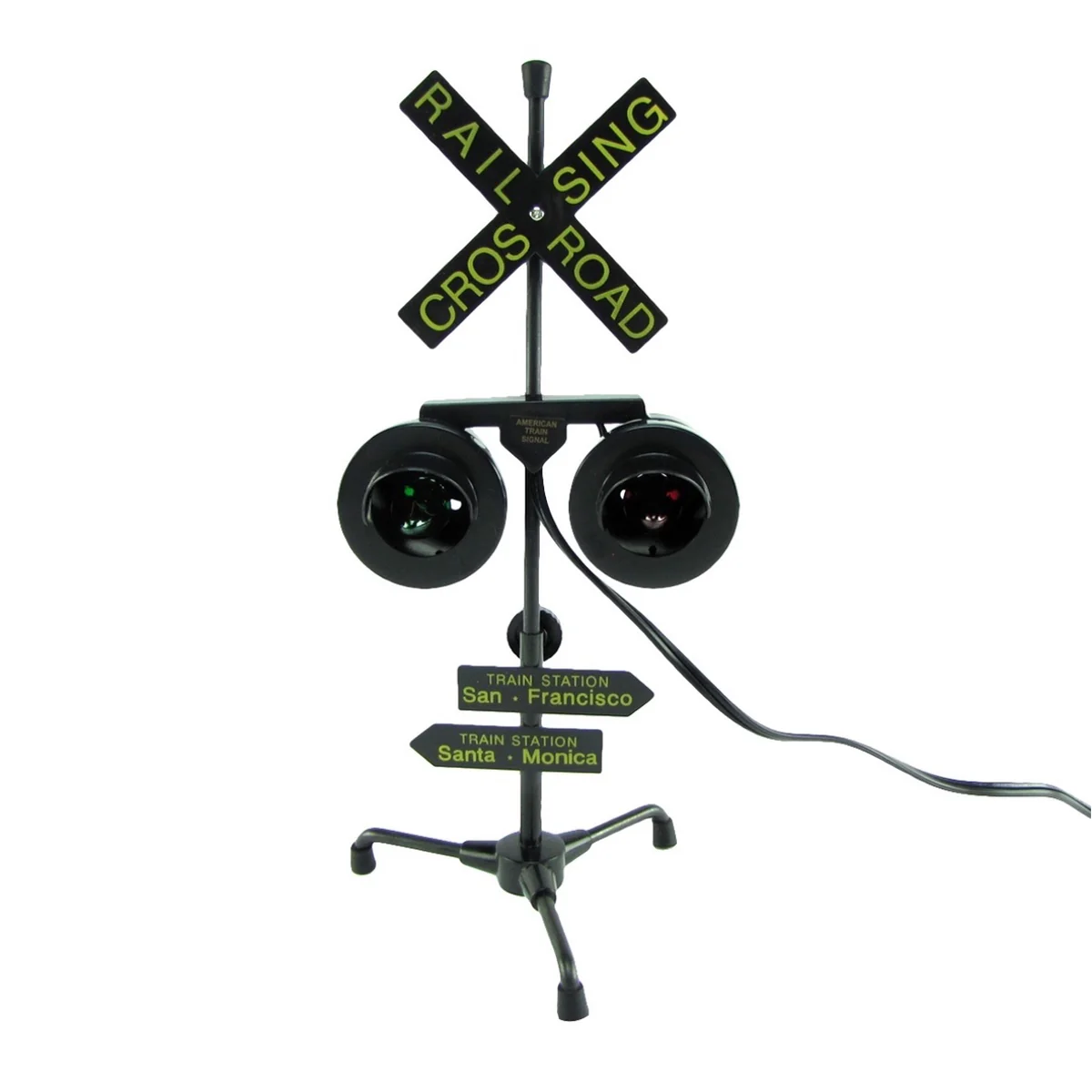 Railroad Crossing Signal Flashing Red and Green Lights - Image 4
