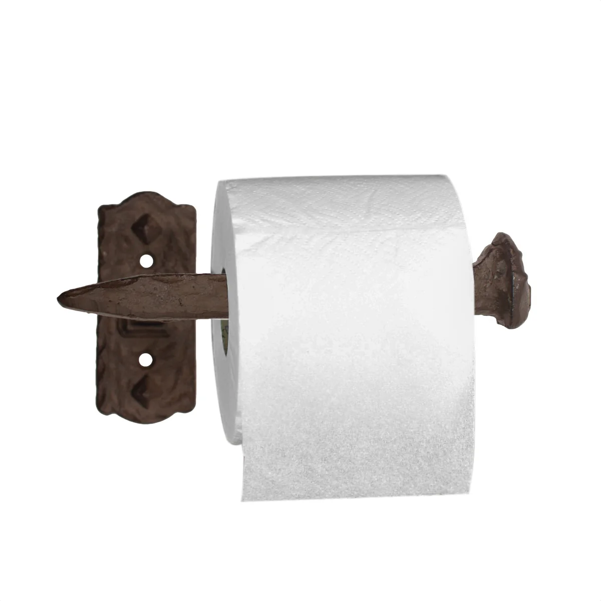 Railroad Spike TP Holder Toilet Paper Roll Hanger Train Room Bathroom Home Decor