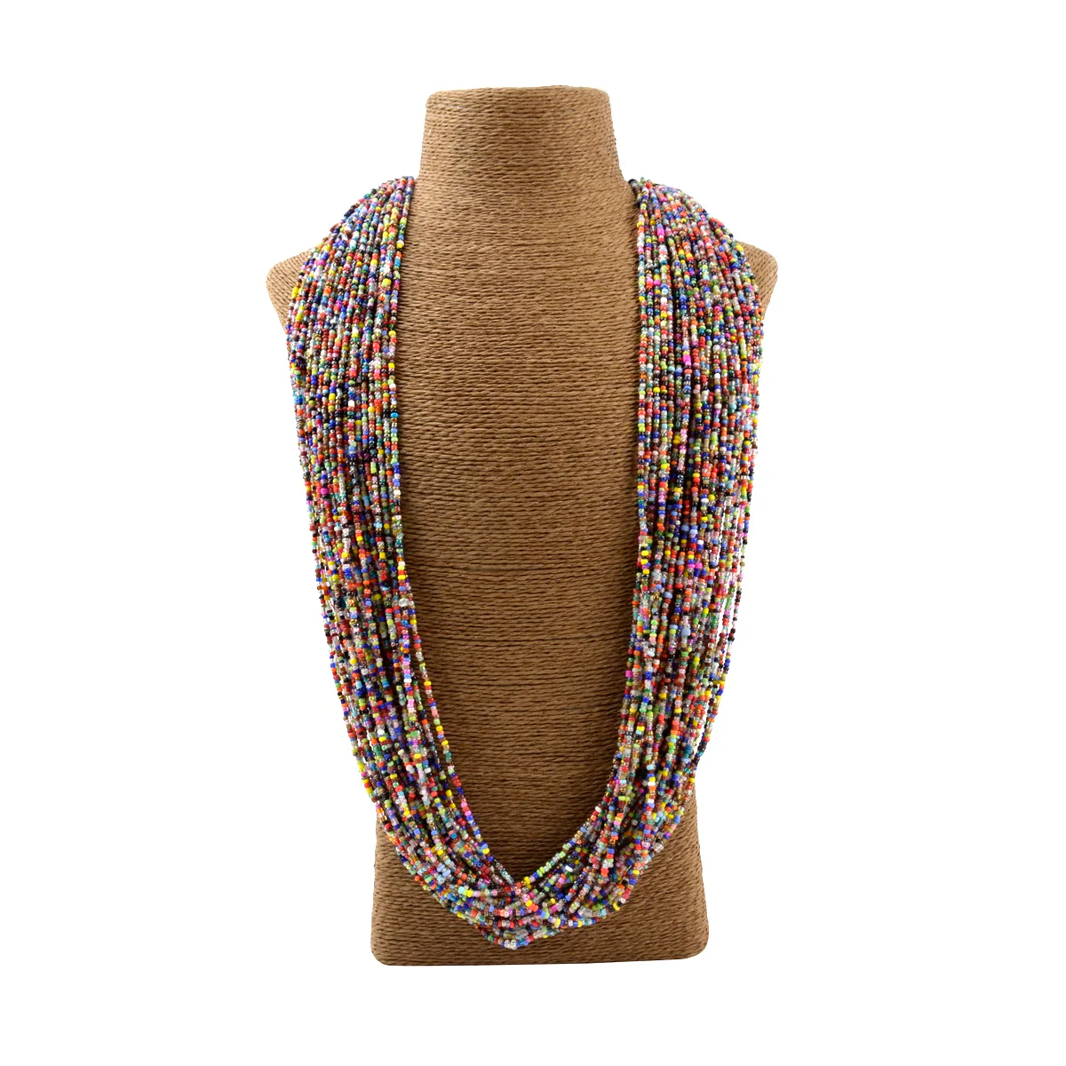 Rainbow Strand Seed Bead Necklace Women's Glass Chain Jewelry Fashion Accessory - Image 2