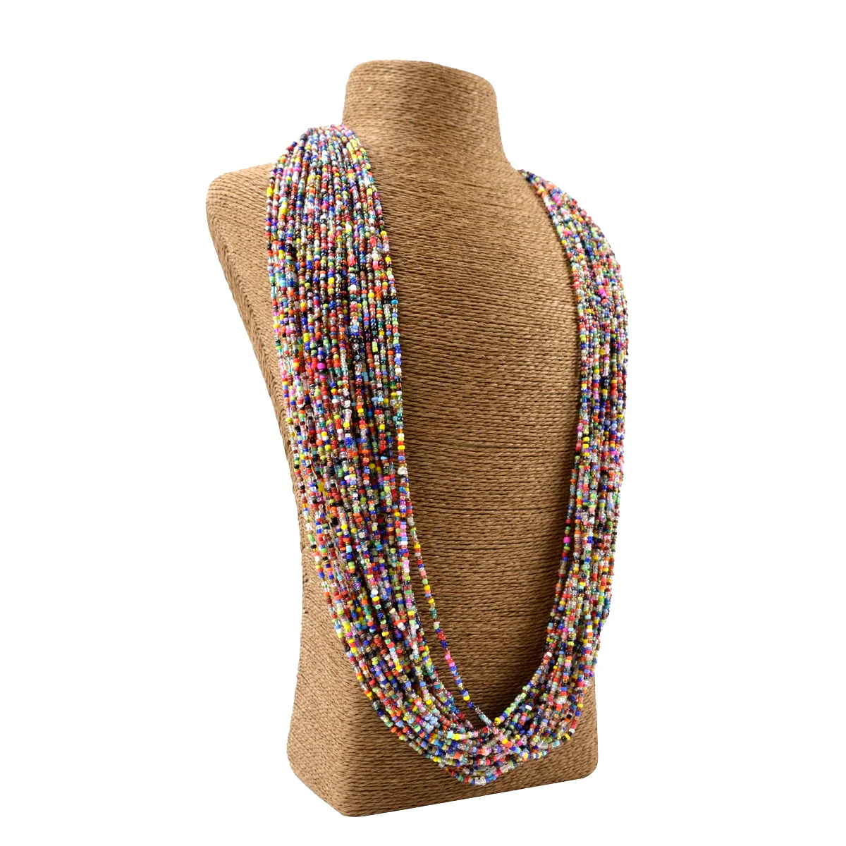 Rainbow Strand Seed Bead Necklace Women's Glass Chain Jewelry Fashion Accessory - Image 3