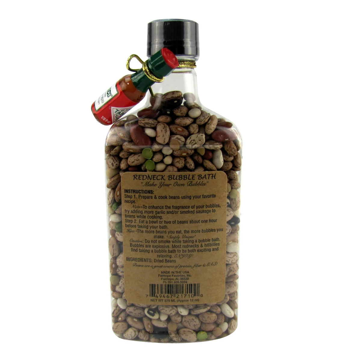 Raw Beans Hot Sauce Novelty Redneck Bubble Bath Joke Fart Gag Prank Party Gift - Image 2