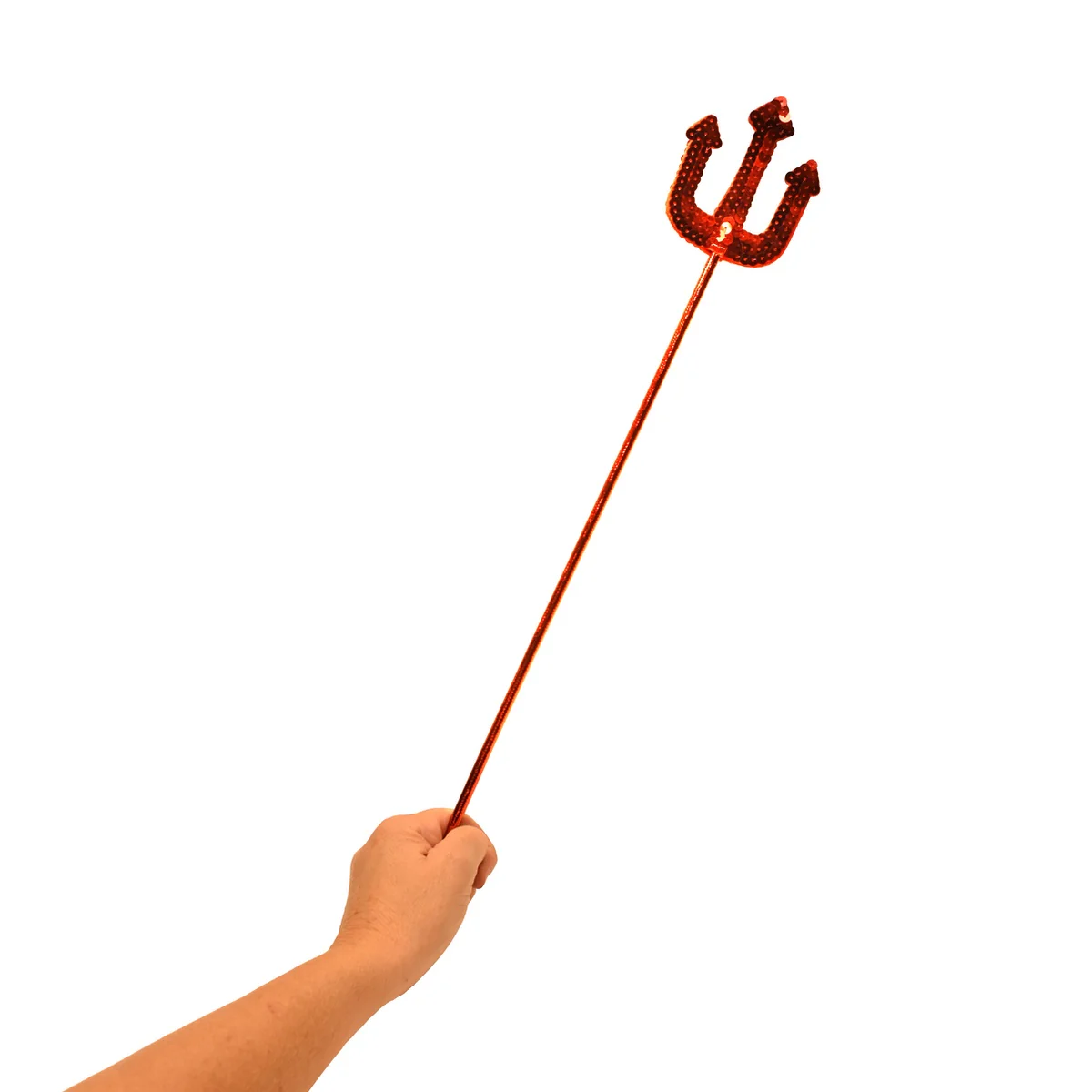 Red Devil Sequin Pitchfork Wand Cosplay Staff Halloween Party Costume Accessory - Image 2