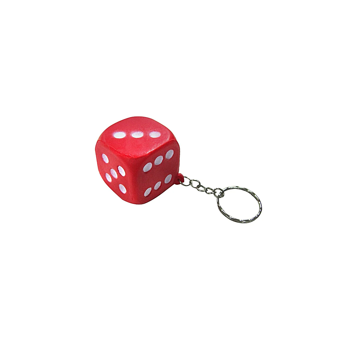 Red Dice Car Keyring Truck Keychain Foam Die Key Chain Ring Pendant Bag Charm
