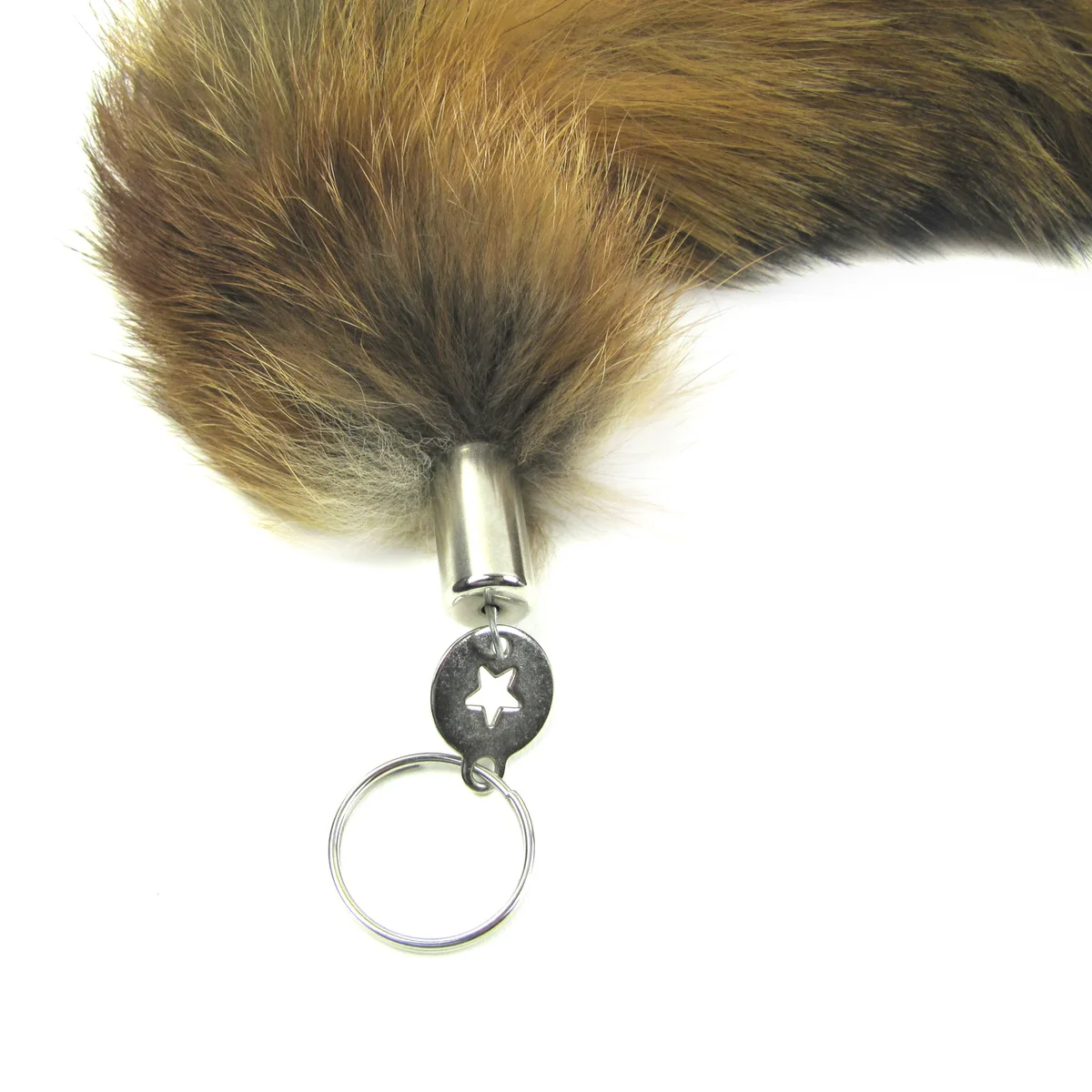 Red Fox Tail Pelt Keychain Fur Hide Keyring Tassel Key Ring Chain Bag Charm Gift - Image 4