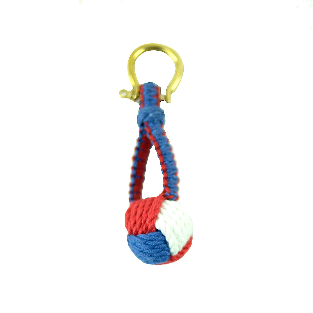 Red White Blue Monkey Fist Keychain Marine Rope Knot Keyring Sailor Key Chain