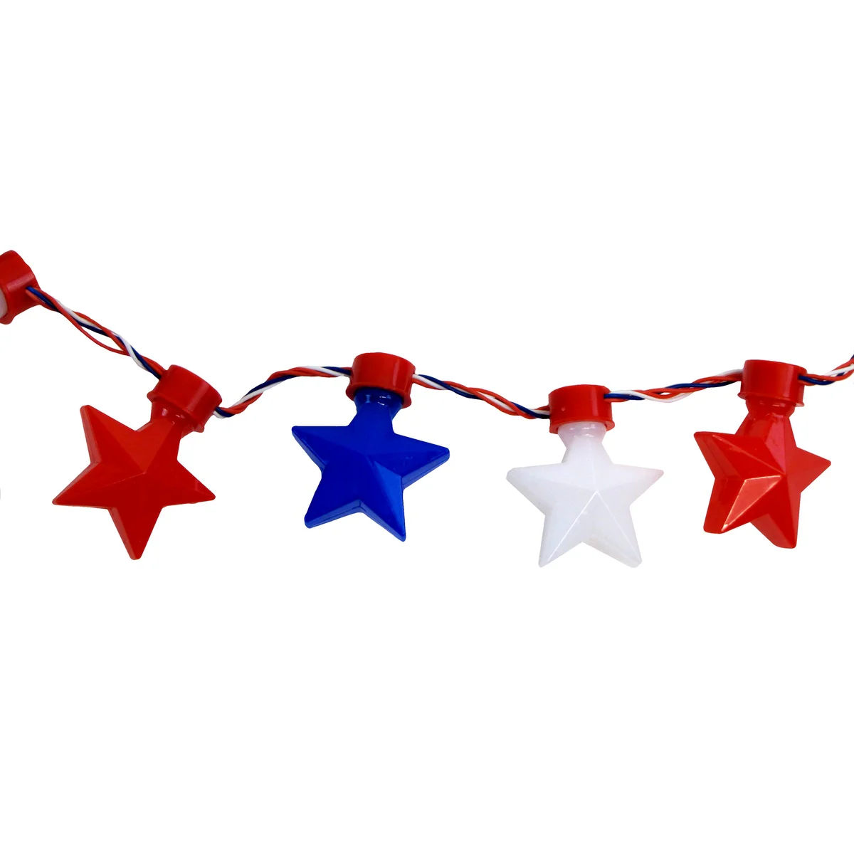 Red White Blue Star Flashing LED Bulb Necklace Glow Light Novelty Party Favor - Image 4
