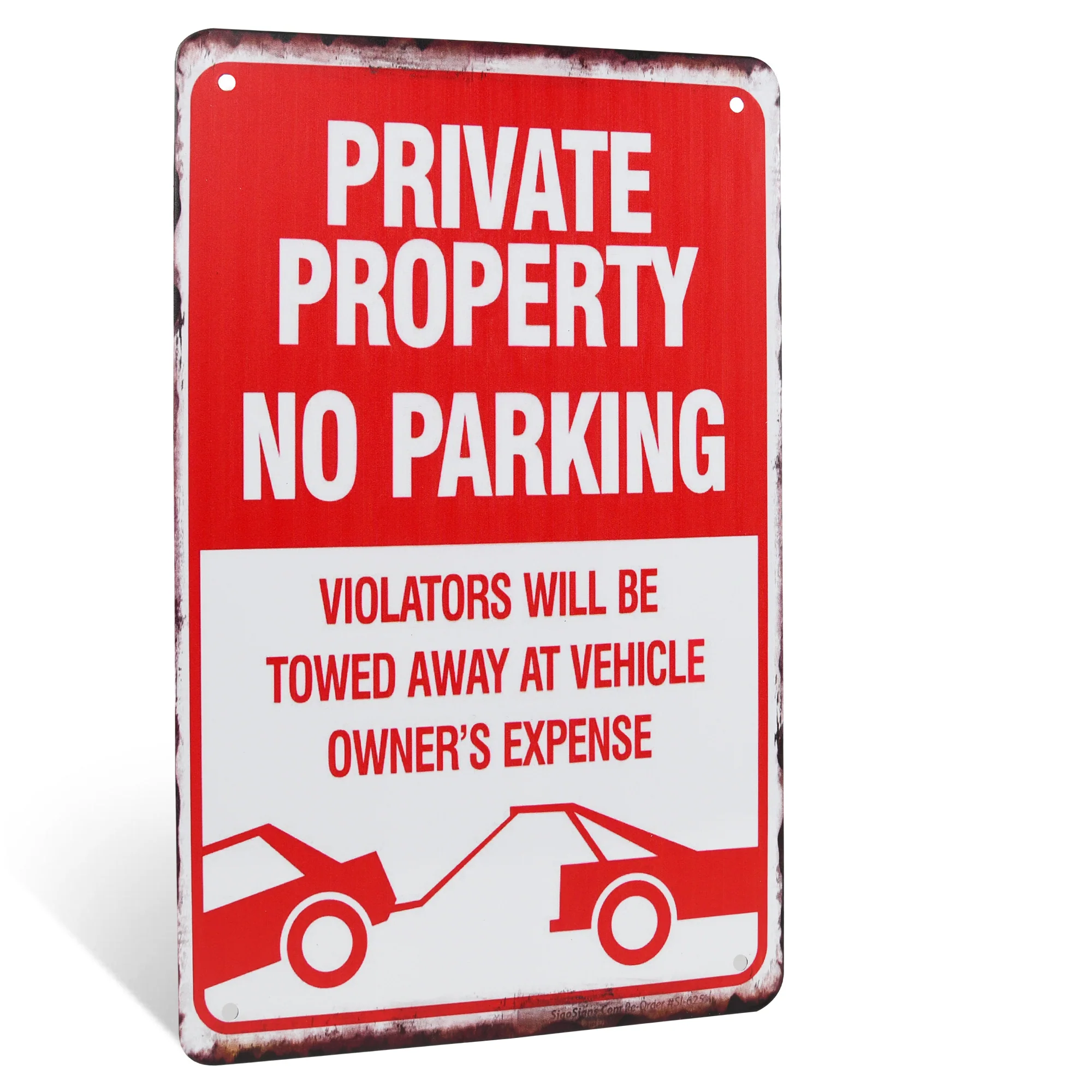 Private Property No Parking Sign Will Be Towed Metal Outdoor Garage Door Decor