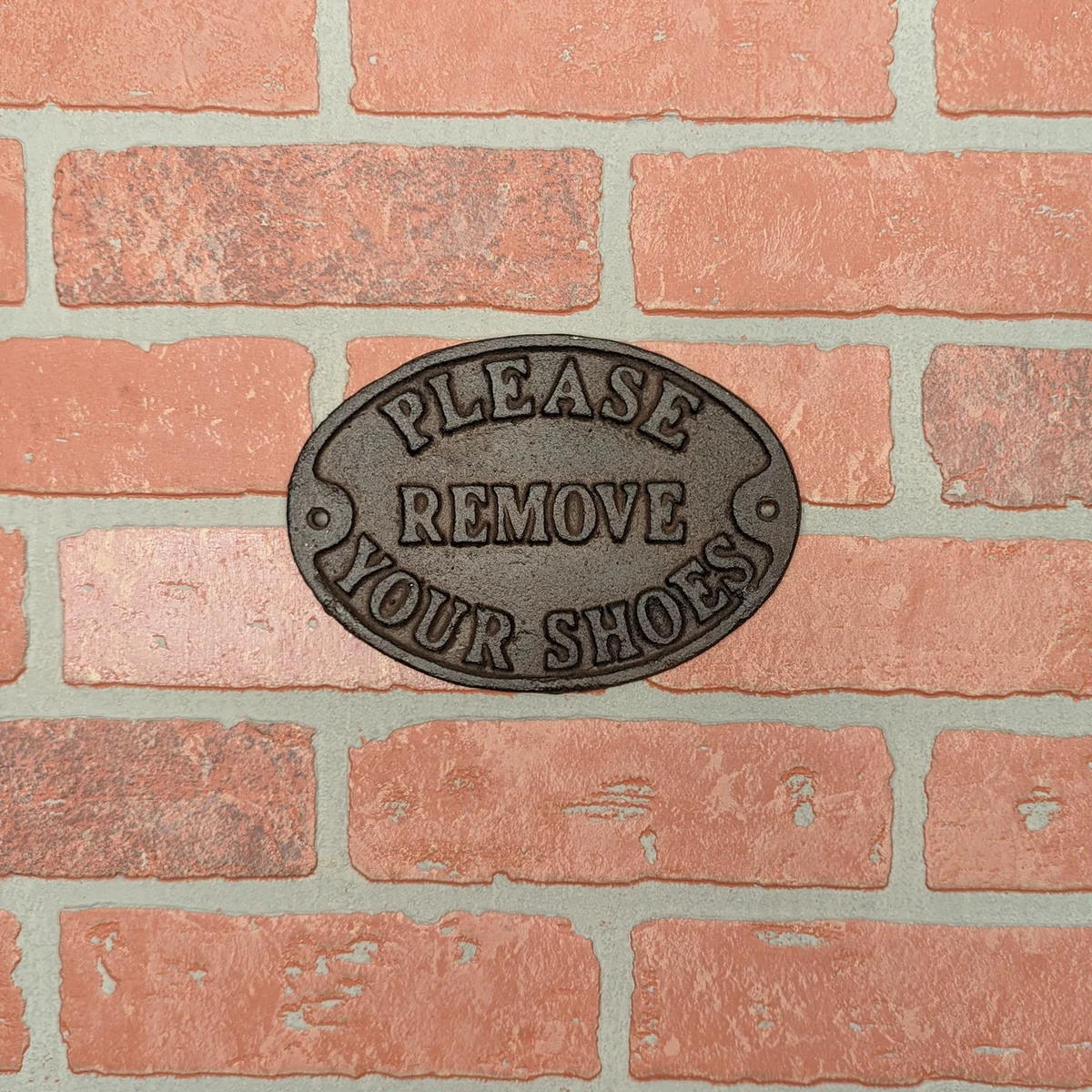 Remove Shoes Cast Iron Sign Rustic Front Door Porch Home Decor Wall Art Plaque - Image 2