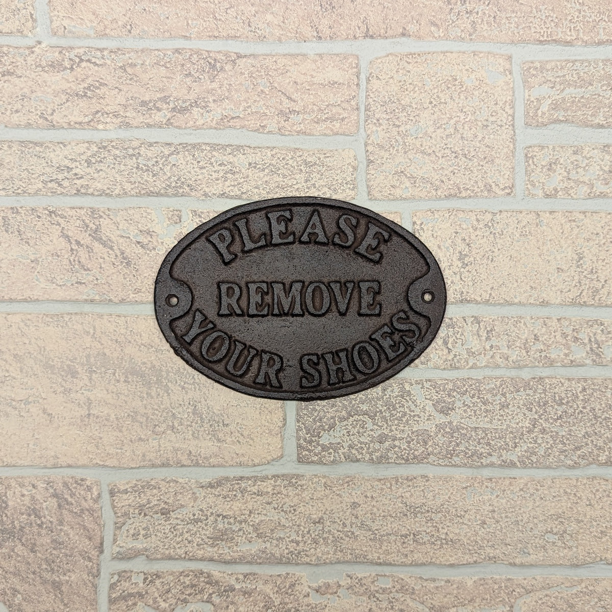 Remove Shoes Cast Iron Sign Rustic Front Door Porch Home Decor Wall Art Plaque - Image 3